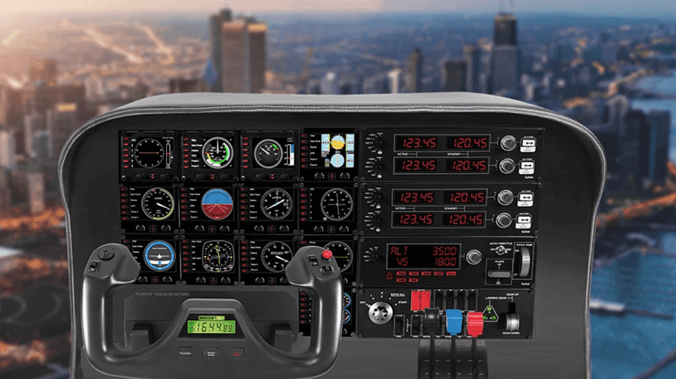 Ovládač Logitech G Saitek Pro Flight Radio Panel čierny Ovládač Logitech G Saitek Pro Flight Radio Panel čierny