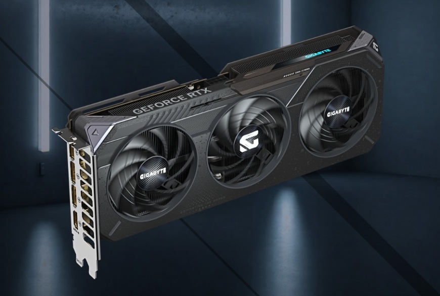 Grafická karta GIGABYTE RTX 5060 GAMING OC 8G zobrazená s hernou atmosférou