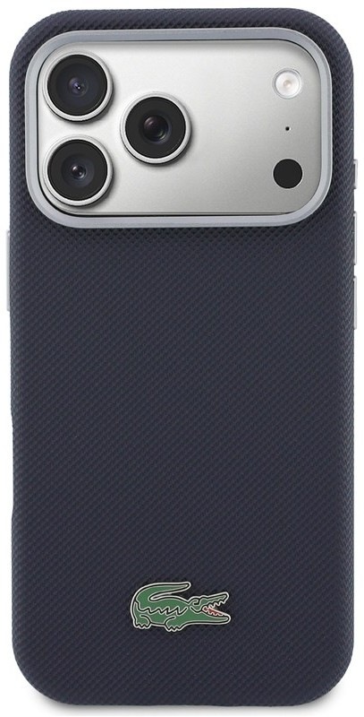 Kryt na mobil Lacoste PVC Petit Pique Semi Wrap MagSafe na Apple iPhone17 Pro Max v tmavo modrom prevedení