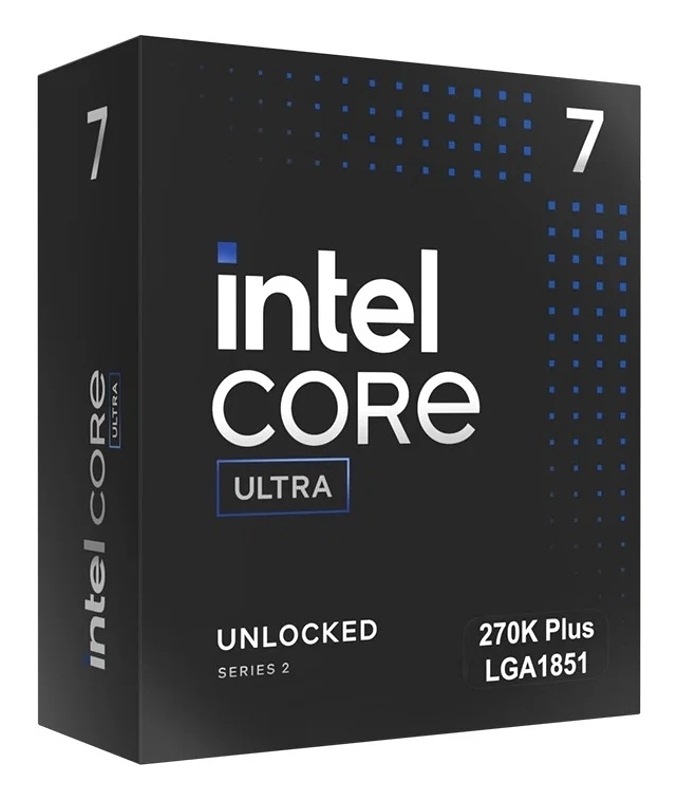 Procesor Intel Core Ultra 7 270K Plus Krabica procesora Intel Core Ultra 7 270K Plus s označením Ultra, odomknutá edícia pre socket LGA1851