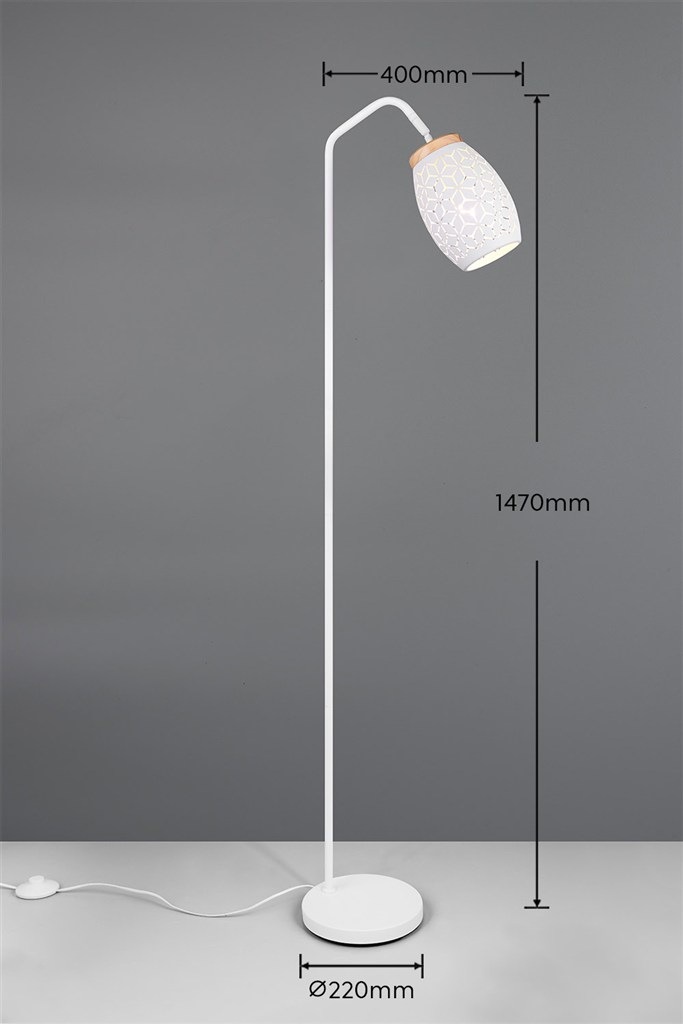 Stojacia lampa Reality BIDAR so všetkými rozmermi.