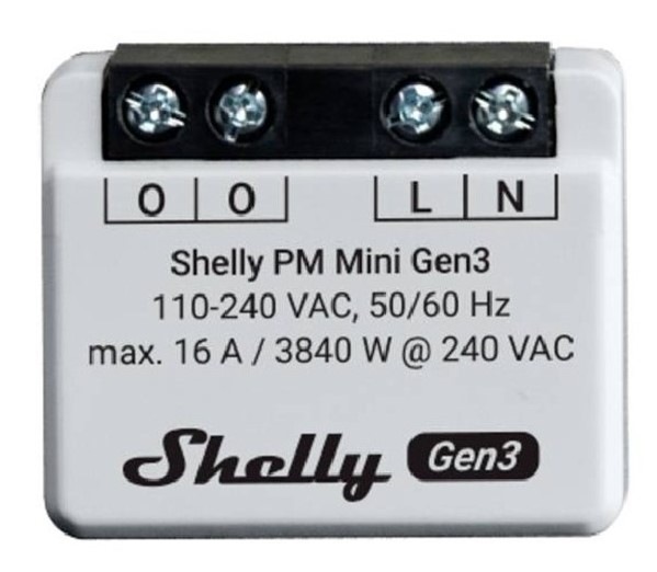 Modul Shelly Gen3 PM Mini, spínací modul, WiFi