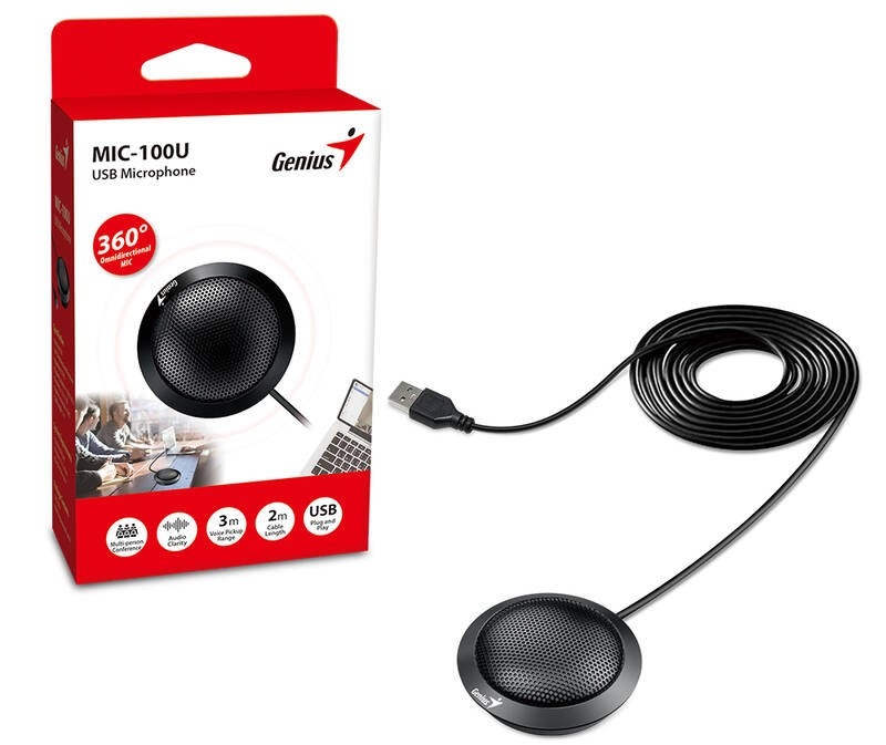 Konferenčný mikrofón Genius MIC-100U, USB čierny Konferenčný mikrofón Genius MIC-100U, USB - čierny