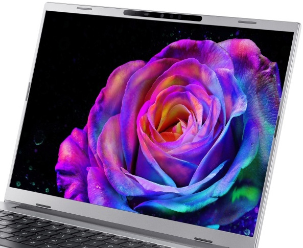 Notebook Acer Aspire 14 AI (A14-53M-57TP) sivý Detail ruže s mnohými farebnými odtieňmi na displeji notebooku Acer Aspire 14 AI