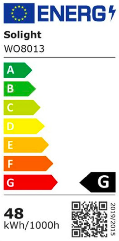 LED stropné svietidlo Solight WO8013 CALA 48W Energetický štítok stropného svietidla Solight WO8013 CALA 48 W s triedou účinnosti G