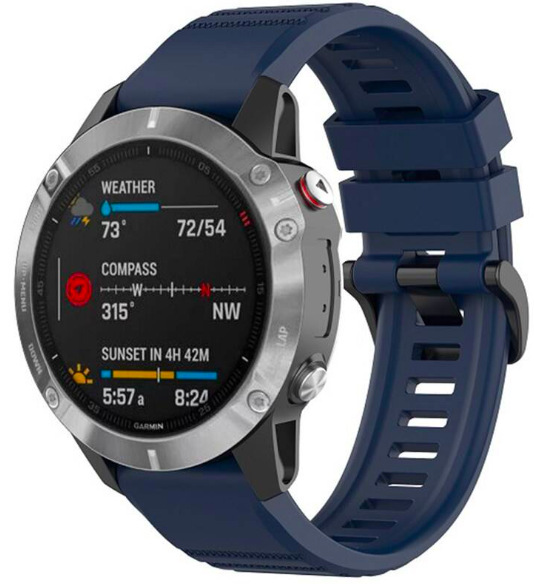 Remienok FIXED Silicone Strap na Garmin QuickFit 22 mm - modrý