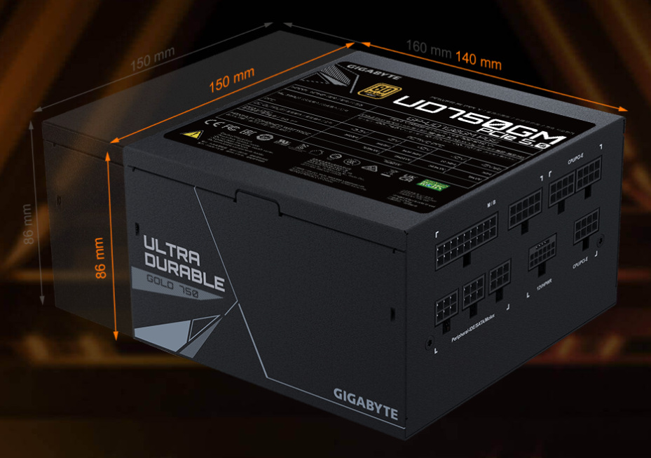 Zdroj GIGABYTE UD850GM - 850W Gold čierny Zdroj GIGABYTE UD850GM - 850W Gold čierny