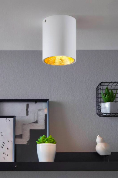 LED stropné svietidlo Eglo Polasso, kruh biele/zlaté