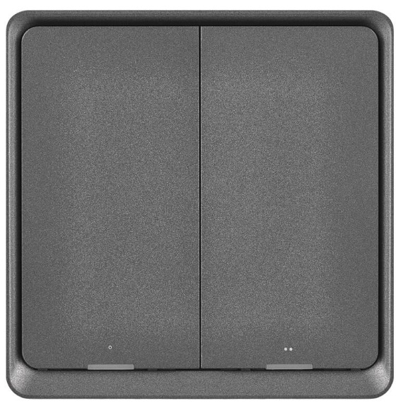 Vypínač EMOS GoSmart IP-2002ZB, ZigBee 3.0, 2-tlačítkový - sivý