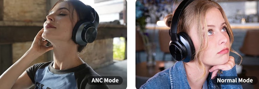 Slúchadlá OneOdio Focus A10, hybridný ANC čierna OneOdio Focus A10, čierna