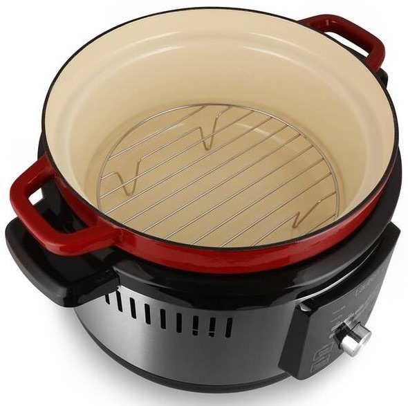 Multifunkčný hrniec Lauben OvenSafe® Multicooker 6000RS strieborný/červený
