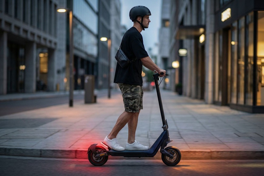 Elektrická kolobežka Sencor SCOOTER S80 čierna Elektrická kolobežka Sencor SCOOTER S80 je vybavená zadným svetlom, ktoré zvyšuje viditeľnosť jazdca pri jazde za šera alebo v tme. Vďaka osvetleniu a stabilnej konštrukcii je vhodná na každodenný pohyb po meste aj za zhoršených svetelných podmienok.