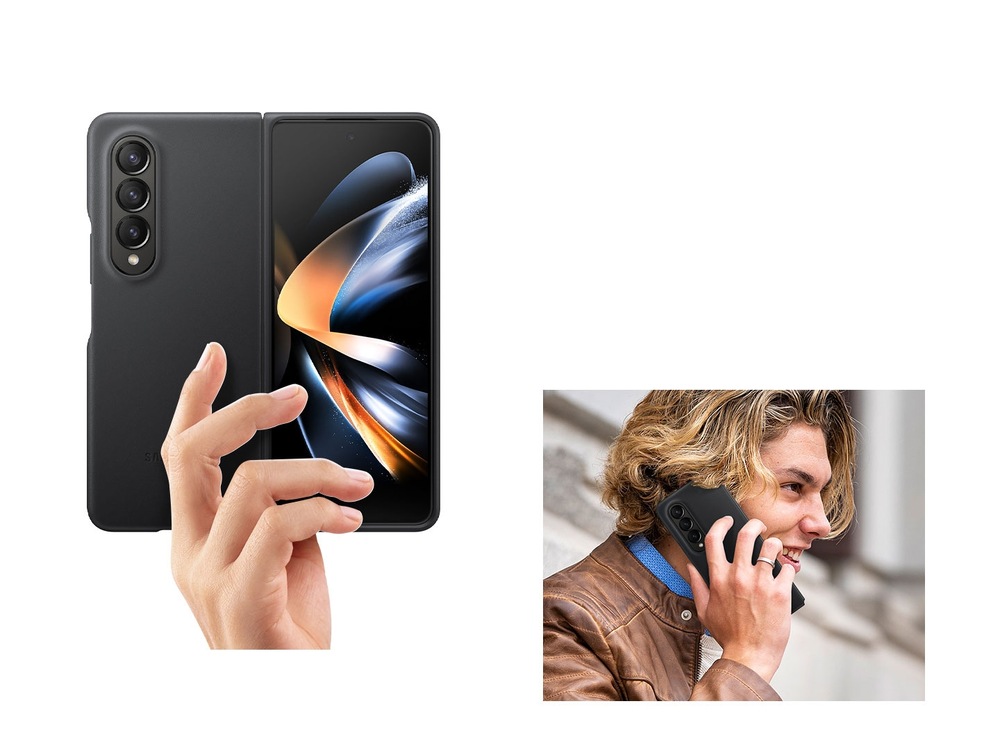 Kryt na mobil Samsung Galaxy Z Fold4 Leather čierny Kryt na mobil Samsung Galaxy Z Fold4 Leather čierny