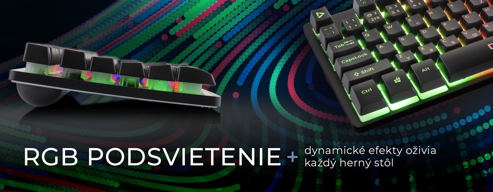 Klávesnica DISPEL GKB34B čierna Herná klávesnica Dispel GKB34B s RGB podsvietením