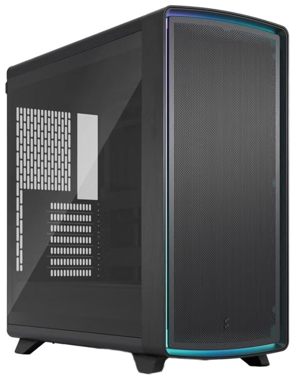 Case FRACTAL DESIGN Summit Ambience Blackout TG Light Tint čierna Počítačová skriňa FRACTAL DESIGN Summit Ambience Blackout TG Light Tint s presklenou bočnicou a RGB osvetlením predného panelu