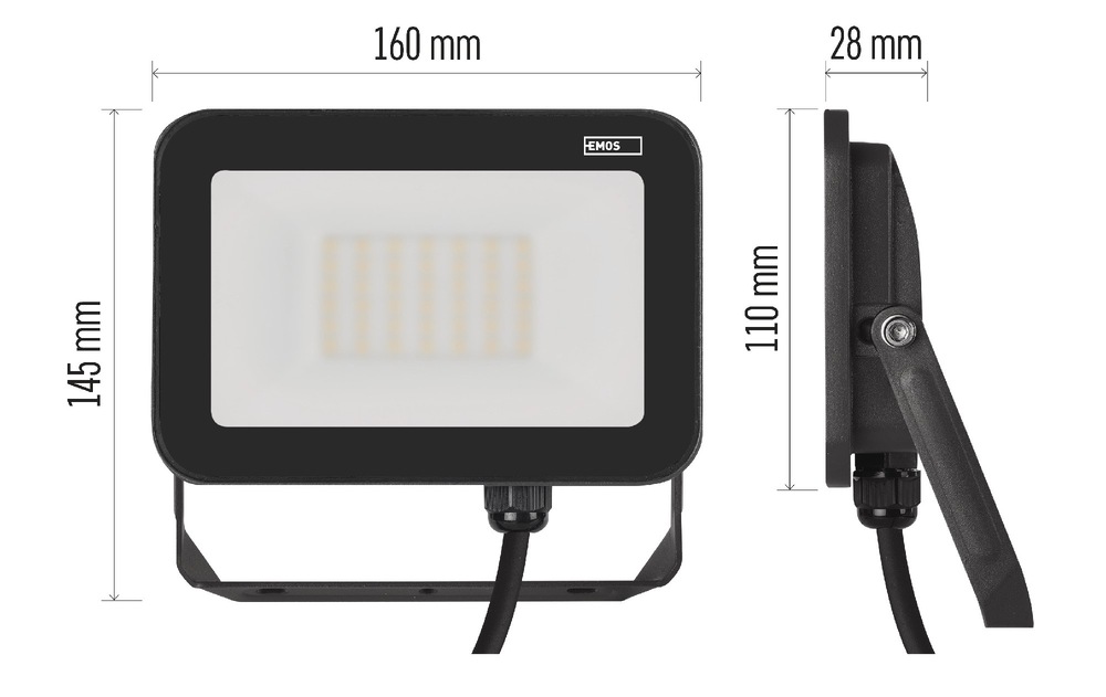 Reflektor EMOS INOVO 30W 3300LM IP65 NW čierny Reflektor EMOS INOVO 30W 3300LM IP65 NW - čierny