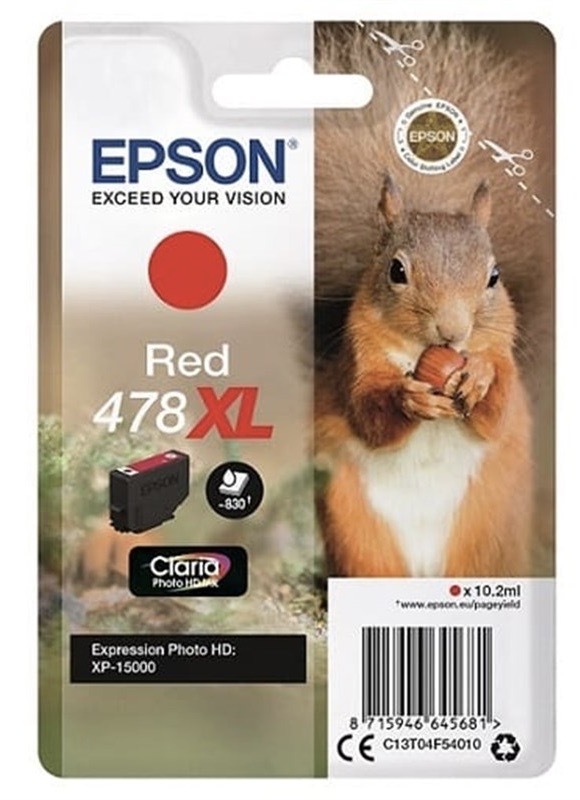 Cartridge Epson 478XL, 830 strán červená