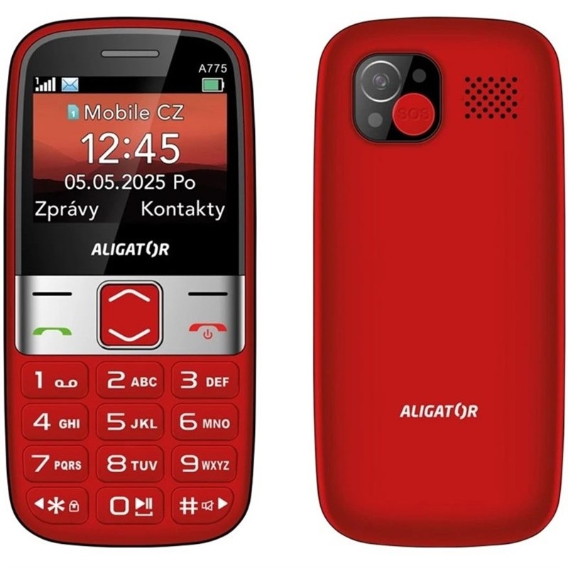 Mobilný telefón Aligator A775 Senior červený