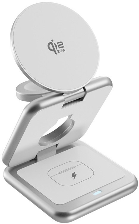 Bezdrôtová nabíjačka Epico UltraBase Qi2 25W 3in1 Fold kovový Mag+ EF60 nabije 3 zariadenia súčasne