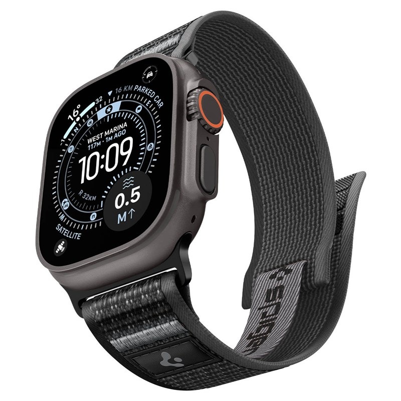 Kovový remienok Spigen na Apple Watch 49, 46, 45 a 44mm, čierna farba