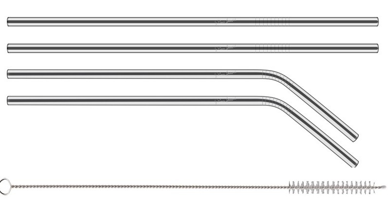 Slamky Lamart STRAW LT7052, set 5 ks, nerez Slamky Lamart STRAW LT7052, set 5 ks, nerez