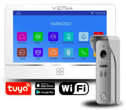 Dverný videotelefón VERIA 8277B-W + vstupná stanica VERIA 831 biely Dverný videotelefón VERIA 8277B-W + vstupná stanica VERIA 831 biely
