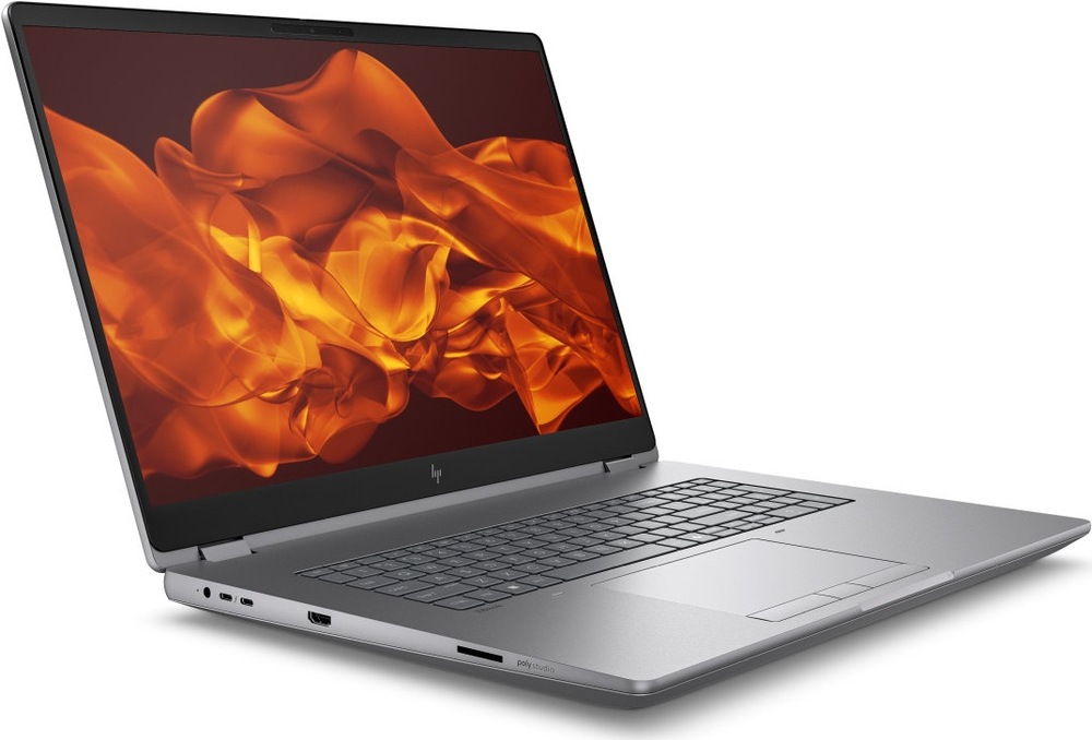 Notebook HP ZBook Fury G1i 16” sivý Pohľad šikmo na stranu notebooku HP ZBook Fury G1i vybavenú USB-portmi