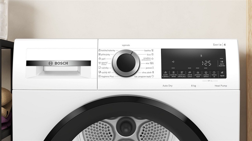 Sušička bielizne Bosch Serie 4 WQA23201CS biela Displej sušičky Bosch