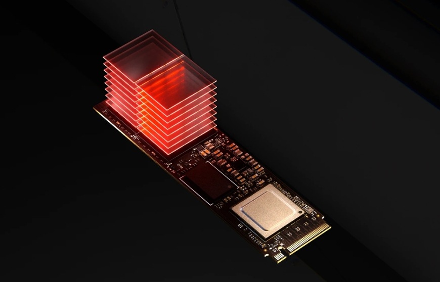 SSD SANDISK Optimus GX PRO 8100 4 TB - PCIe 5.0 (NVMe) čierny Detail internej konštrukcie SSD SANDISK Optimus GX PRO 8100″ width=
