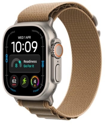 Chytré hodinky Apple Watch Ultra 4 GPS + Cellular 49 mm prírodný titán, púštny alpský ťah - L
