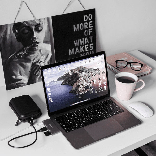 USB Hub Canyon DS-5, pro MacBook, USB-C PD 100W strieborný Canyon DS-5