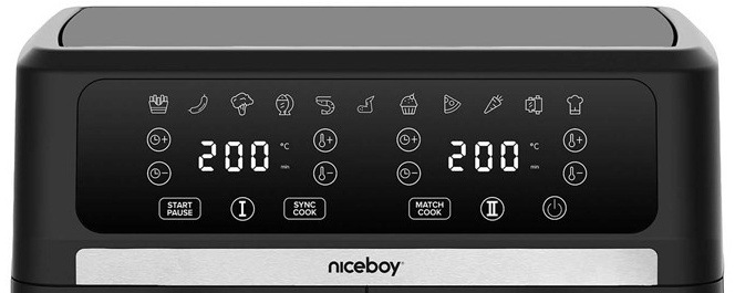 Fritéza teplovzdušná Niceboy AirFryer DUO čierna Fritéza teplovzdušná Niceboy AirFryer DUO čierna