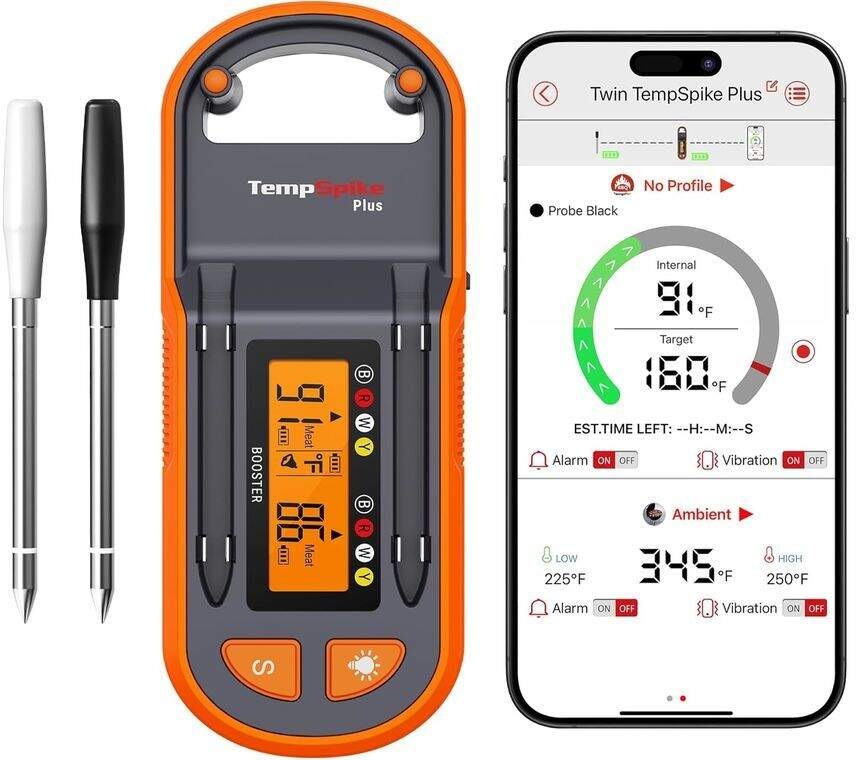 Teplomer do mäsa ThermoPro TP-972 oranžový