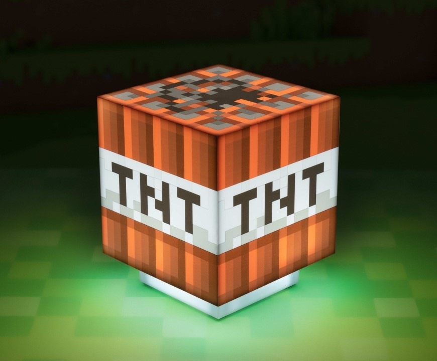 Dekoratívne LED Paladone Minecraft TNT biela/červená Stolová lampička Epee Minecraft TNT - biela/červená
