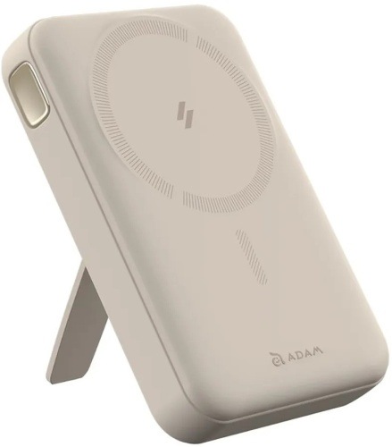 Powerbank ADAM Elements VIONTA C2 Pro 8-in-1 10000 mAh béžová Powerbanka Adam Elements s výklopným stojanom, pohľad zo zadnej strany.