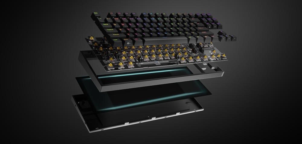 Klávesnica Genesis THOR 404 TKL, RGB, US layout, Gateron Yellow Pro čierna Genesis THOR 404 RGB US Gateron Yellow Pro