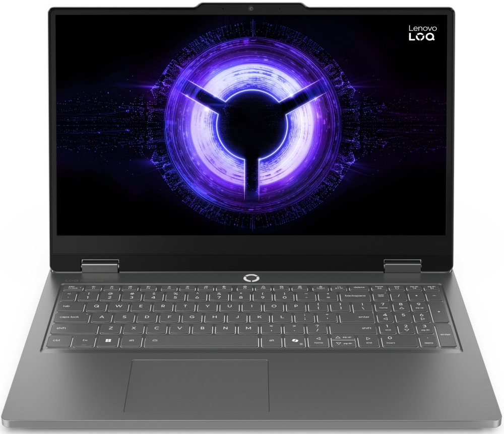Pohľad spredu na notebook LOQ Essential s ostrým a jasným displejom