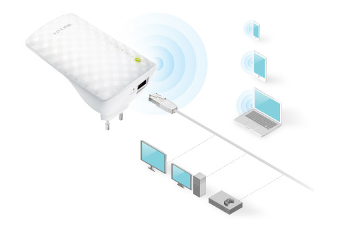 Wi-Fi extender TP-Link RE200 AC750 biely