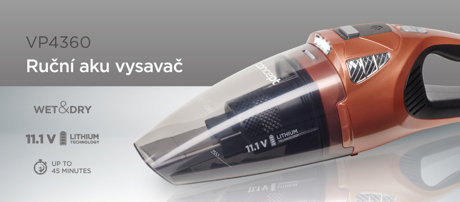 Vysávač akumulátorový Concept VP4360 sivý/hnedý Vysávač akumulátorový Concept VP4360 sivý/hnedý