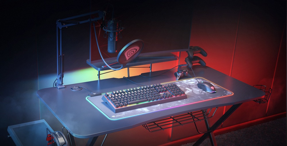Herný stôl Genesis HOLM 300 RGB čierny Genesis HOLM 300 RGB