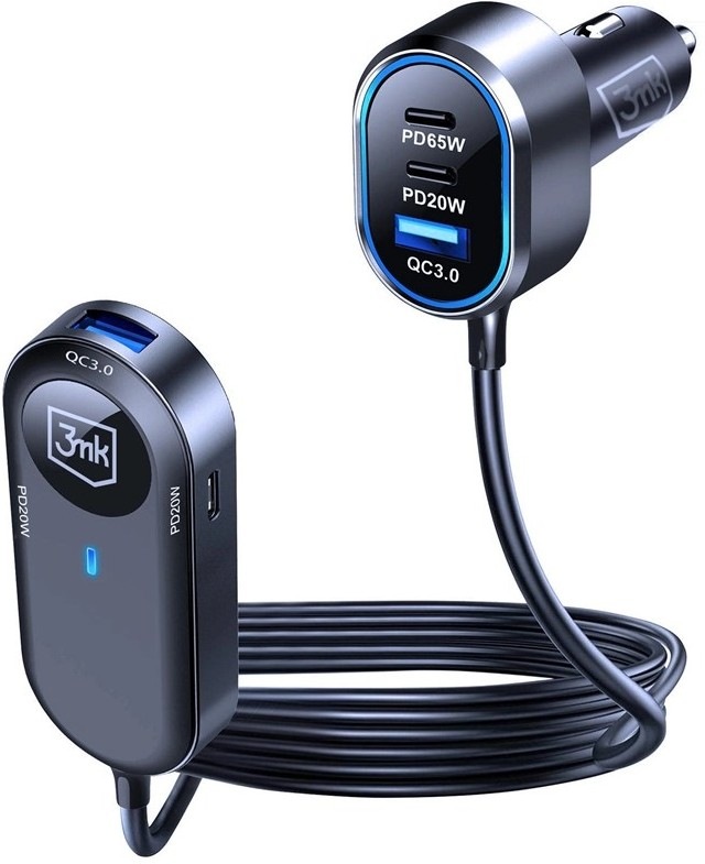 Adaptér do auta 3mk Double Car Charger s celkovým výkonom 135 W dobije telefón aj notebook