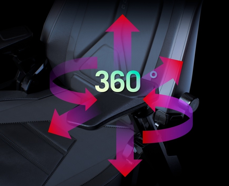 4D podrúčky s plnou 360 ° rotáciou a viacsmerným nastavením