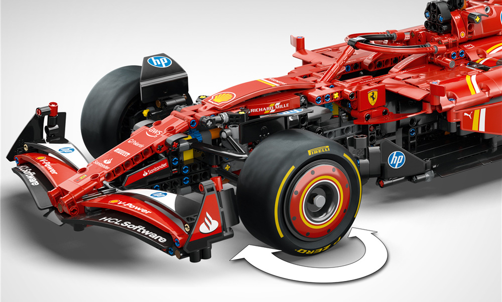 Stavebnica LEGO® Technic 42207 Auto Ferrari SF-24 F1 Stavebnica s 1 361 dielikmi vytvorí model dlhý 61 cm, ktorý vďaka aplikácii LEGO Builder zvládnete ľahko zostaviť.