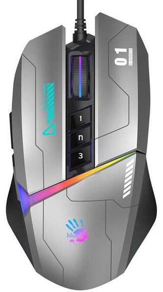 Myš A4Tech Bloody W60 Max Activated, 12000 DPI, USB sivá