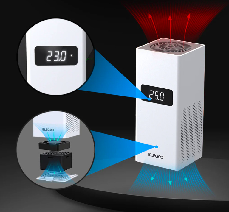 Náhradný diel Elegoo Mini Heater Displej teploty a integrovaný filtračný systém ohrievača Elegoo Mini Heater