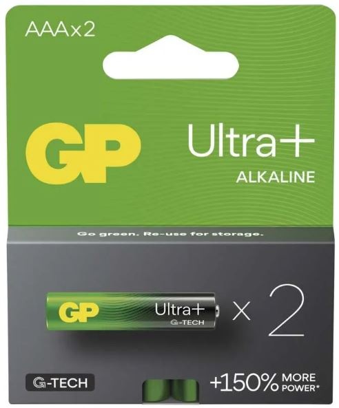 Batéria alkalická GP Ultra Plus AAA (LR03), 2 ks