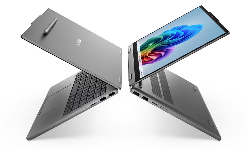 Notebook Lenovo IdeaPad 5 2-in-1 14IPH11 sivý Dva otvorené notebooky Lenovo IdeaPad 5 14IPH11