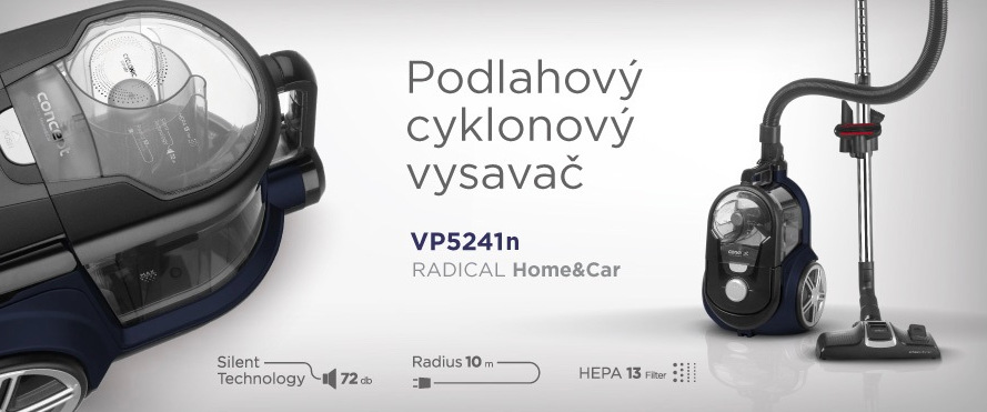 Podlahový vysávač Concept VP5241N 4A Radical Home&Car modrý Bezvreckový vysávač Concept VP5241N 4A Radical Home&Car