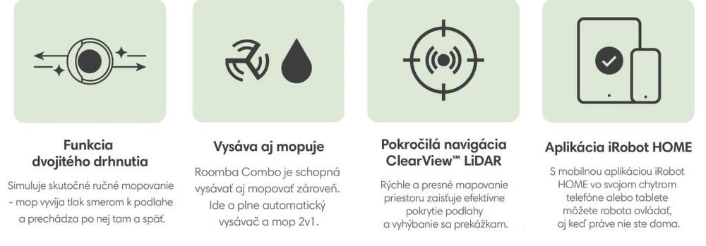 Robotický vysávač iRobot Roomba 105 Combo White biely