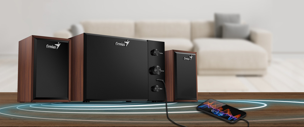 Reproduktory Genius SW-2.1 350 čierne/hnedé Genius SW-2.1 350